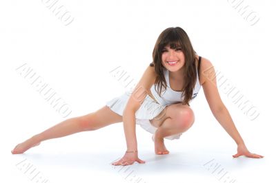 Girl practicing fitness