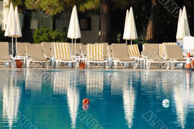 Swimming pool in hotel resort