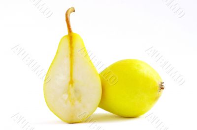  Pear and its section isolated on white background