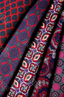 A pack of five different ties