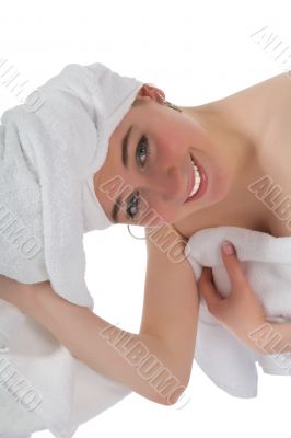 Beautiful girl with towel