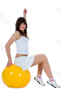 Girl practicing fitness