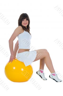 Girl practicing fitness