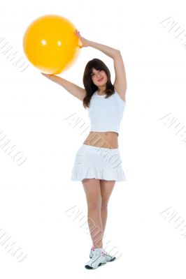 Girl practicing fitness