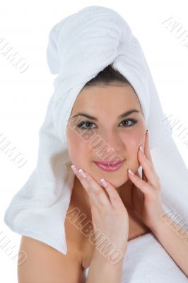 Beautiful girl with towel Beautiful girl with towel