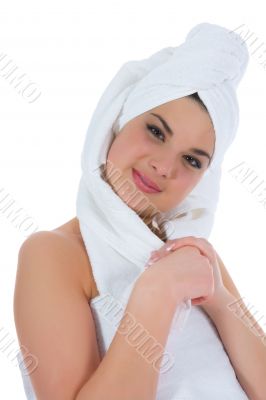 Beautiful girl with towel Beautiful girl with towel