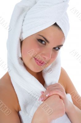 Beautiful girl with towel Beautiful girl with towel