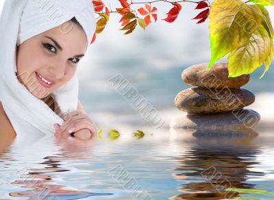 Beautiful girl with towel Beautiful girl with towel