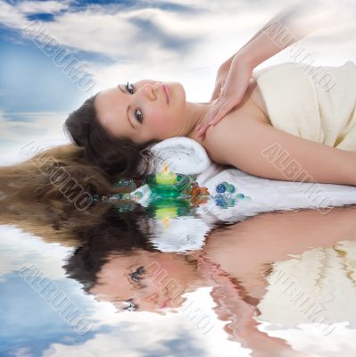 Attractive woman getting spa treatment Attractive woman getting spa treatment