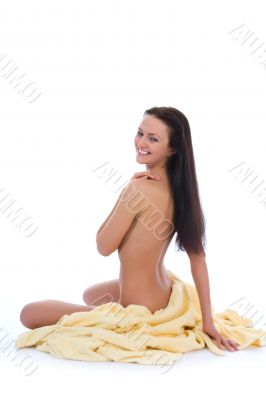 
Beautiful girl with bathrobe