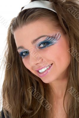 Girl with face-art butterfly paint Girl with face-art butterfly paint