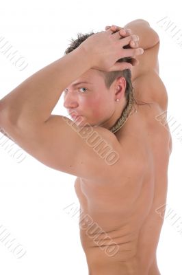 Back of the young graceful men Back of the young graceful men