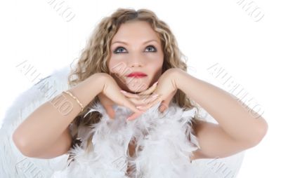 portrait of the nude blonde-angel with blue eyes portrait of the nude blonde-angel with blue eyes