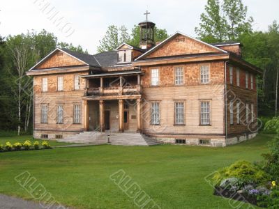 old school in Val Jalbert village, Quebec