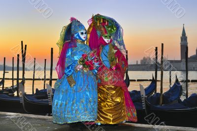 Venice Carnival masks in beautiful creative costumes