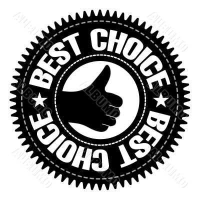 Best choice sign with hand