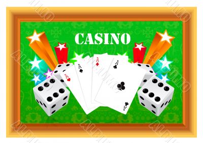 gambling illustration with casino elements 