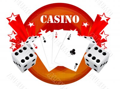 gambling illustration with casino elements 