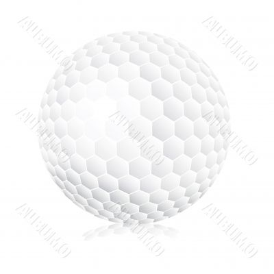 Golf ball on white background 