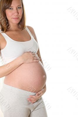 Pregnant woman smiling