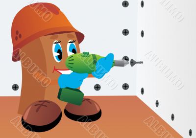 Builder with screwdriver