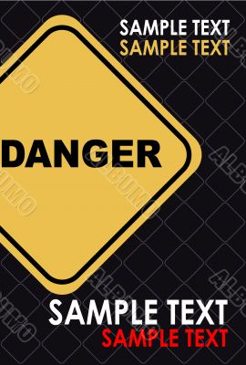 Danger banner, poster, card, advertise. Warning sing, icon