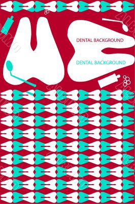 2 Medical Dental Background with Dentist Symbols silhouette.Grea