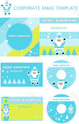 Corporate christmas presentation, report template. Santa backgro