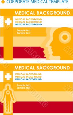 2 Corporate Medical background with human body &amp; face.Cover and 