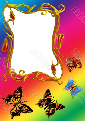 the frame with butterfly the frame with butterfly