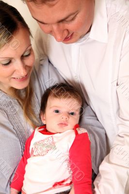 Young family with a baby.