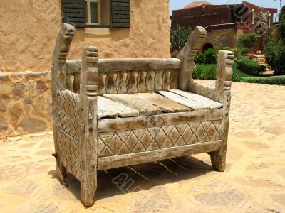 Oriental wooden bench