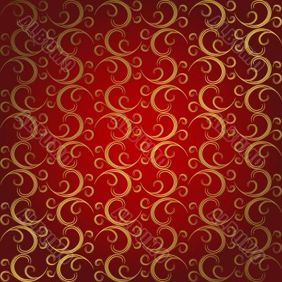 Golden-red seamless pattern 