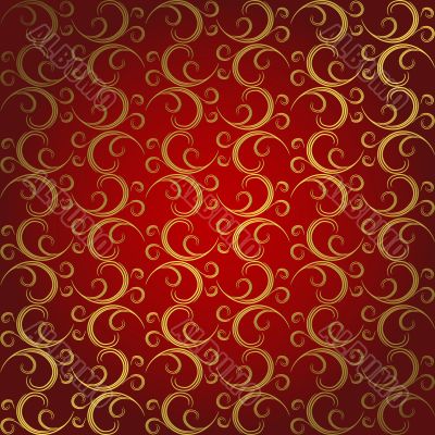 Golden-red seamless pattern 