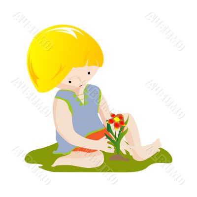 Boy with flower Boy with flower
