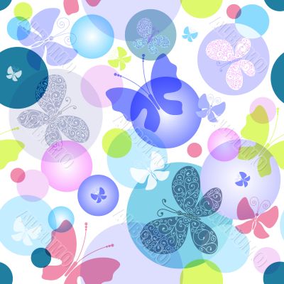 Seamless pattern with butterflies