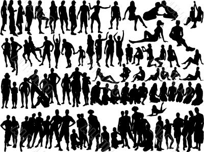    vector silhouettes of people