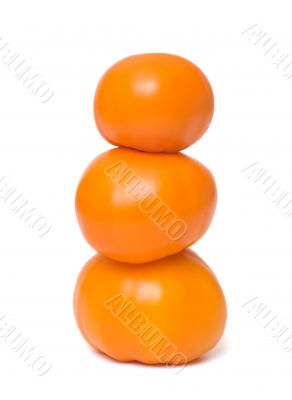 Three orange tomato. Three orange tomato.