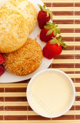 breakfast with strawberry breakfast with strawberry