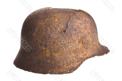 German rusty military helmet