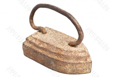 Old vintage iron on a white background with cliping path. Old vintage iron on a white background with cliping path.