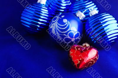 Blue Christmas baubles