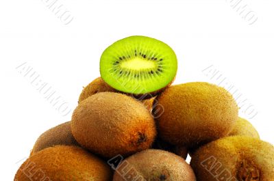 some kiwi on white background