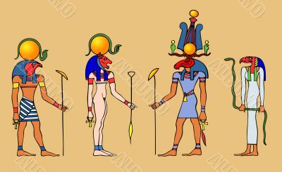 Egyptian gods - vector