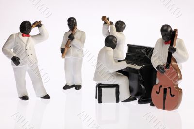 A group of black jazz musicians played.