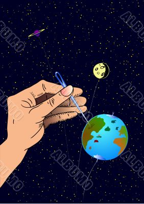 Earth like an inflatable balloon - vector Earth like an inflatable balloon - vector