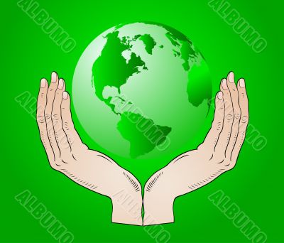 Earth in the your hands - vector
