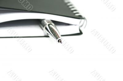 Silvery pen and note-book