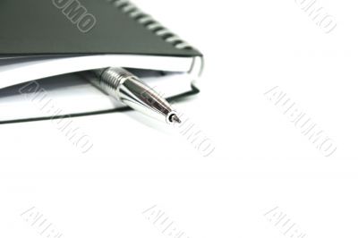 Silvery pen and note-book