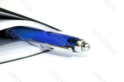 Blue pen and note-book